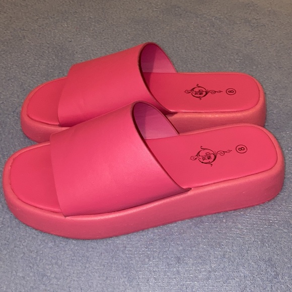 Pink Slides Womens Slides Womens Slip on Shoes Pink Sandals Girls Pink Shoes - Picture 12 of 13